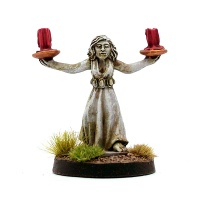 Female Servant / Statue holding Candles
