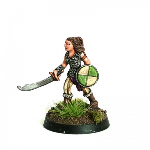 Female Fighter with Scimitar and Shield