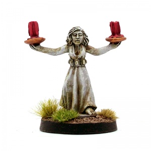 Female Servant / Statue holding Candles