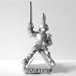 Knight with Plumed Helmet and Raised Sword