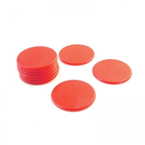 10x Red Counters - 38mm diameter