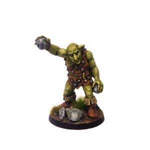 Groblin (Greater Goblin) with Small Rocks