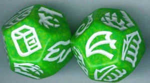 Dragon Dice - Green/Gold Hybrid Dragons