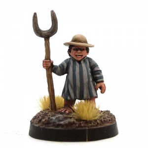 Male Halfling Farmer with Pitchfork - Drongo Haymaker