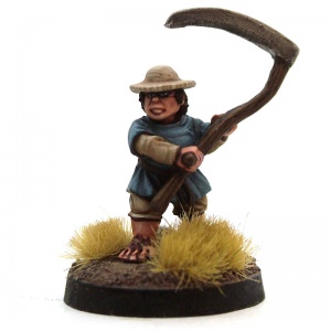 Male Halfling Farmer with Scythe - Threfeld Croprotashun