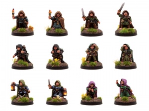 Classic Cloaked Halflings (12 Miniatures)