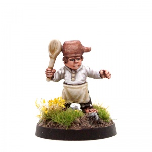 Male Halfling with Spoon & Cooking Pot - Mikael Spoonbender