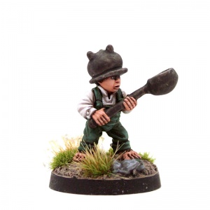 Male Halfling with Ladle & Cooking Pot - Stew Laidler