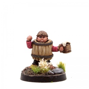 Male Halfling with Tankard & Beer Barrel - Homer Broo