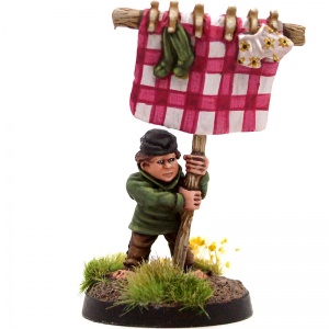 Male Halfling Bannerman with Closeline & Washing - Windy Drawers
