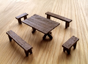 Rectangular Table and Bench Set