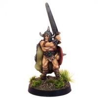 Barbarian with Sword and Round Shield