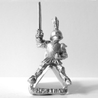 Knight with Plumed Helmet and Raised Sword